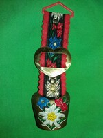 Antique folk artist copper buckle wall decoration with embroidered woven hand-painted copper column as shown in the pictures 17 cm