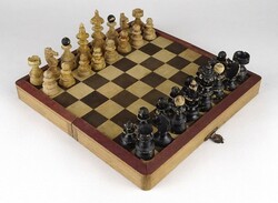 1O590 Régi kopottas sakk készlet 21 x 21 cm