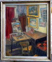 Magyar festő műterem belső 1968-ból