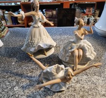 Wallendorf balerinák 3 db egyben elasdó. régi porcelán, hibátlan..