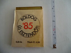 1985 calendar with recipe fastened with a metal buckle in a mini size 8x6 cm
