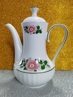 Wüsterling Bavaria – rózsás porcelán kávéskanna, német vintage porcelán