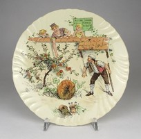 1O547 antique Sarreguemines French faience decorative plate 21 cm