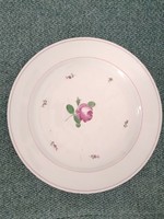 Antique Viennese Altwien marked porcelain serving plate, hand-painted with Viennese rose pattern