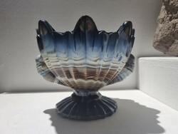 Art deco parrot chalcedony glass serving bowl - 5492