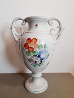 Herendi Tercia óriás, nagy mérető kétfülű, füles váza, 42 cm