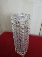 Square-based glass vase, height 22.5 cm. Jokai.