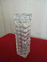 Square-based glass vase, height 18 cm. Jokai.