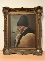 István Kassai varga: a man who smokes a pipe