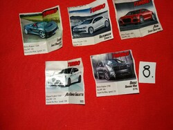 Retro 1990s turbo sports chewing gum collectible car tags 5 pieces in one as shown 8