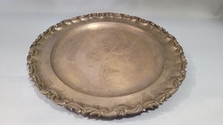 Old silver round large tray