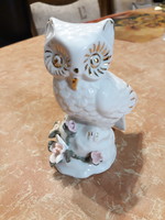 Ismeretlen eredetű porcelán Bagoly, aranyozott vonalakkal