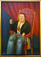 Fernando Botero híres festménye után olajfestmény másolat ( nem nyomat) szép kerettel!