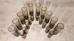 20 retro tube glasses, perfect, in display case condition