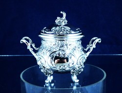 Amazing, antique silver sugar bowl, German, ca. 1890!!!