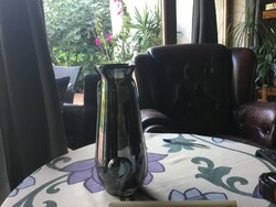 Gyönyörű irizáló, fémes váza, 28 centis, hibátlan
