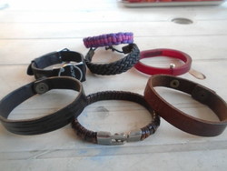 7 Very Stylish Men's Bracelets, Only as a Set, Leather, Rubber, Textile, 1 for Men