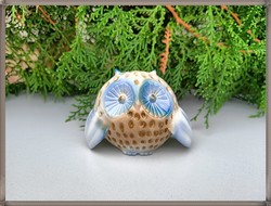 Aquincum, aqua painted, very beautiful, flawless porcelain owl