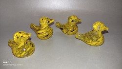 4 darab együtt ennyiért !!! Kedves kis üveg figura pipi vagy kacsa család levélnehezék