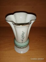 Aquincum hand-painted porcelain vase 12 cm (9/k)