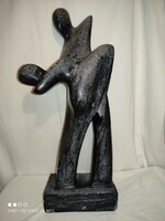 MOST ÉRDEMES VINNI! Art Deco nagy méretű Terrazzo márvány  táncoló pár szobor sérült 60 cm