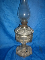 Antique large metal table Art Nouveau kerosene lamp