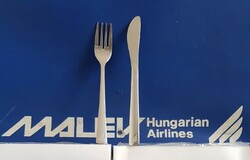 Retró Business Class Malév repülőn használt 12db kés+12db villa rozsdamentes