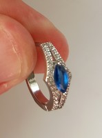 Blue zirconia hoop earrings