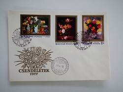 1977. Virágcsendéletek bélyegsor 3db FDC-n