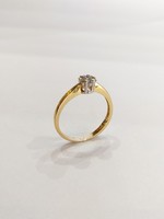14 Karátos arany 7 köves női gyűrű, 1,55g.  (No. 23/40)