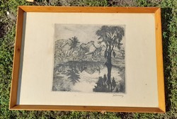 Remsey Jenő Rézkarc - 40x60 cm