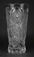 1O664 Hibátlan csiszolt üveg kristály váza 18.5 cm