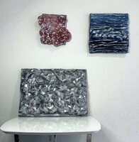 The triumvirate - 3-dimensional wall decoration, mixed technique on canvas, unique textured work