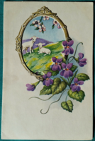 Floral opening postcard, run