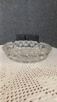Retro glass ashtray, flawless, with Raiffeisen bank sticker in the middle, 4 x 14 cm