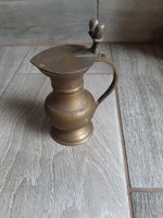 Old small copper spout with lid (10.5x6.8x4.8 cm)