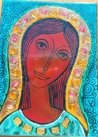 Vitus Lőrincz: Virgin Mary Stained Glass Artwork