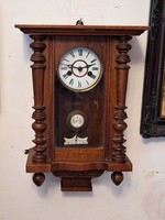 Gustav becker half-baked, pendulum marked pewter wall clock 47 cm dirty?? Or a minor defect?? Cheap