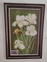 György Póka's painting: Lilies is 52*32 cm