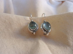 Silver earrings with apatite stone decoration