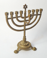 Copper Hanukkah, Judaic holiday candle holder