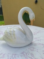 Hölóháza porcelain, hand-painted swan for sale!, Height 26 cm