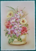 Floral opening postcard, run