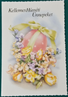Virágos húsvéti képeslap