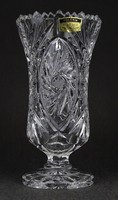 Polonia thick-walled lead crystal vase marked 1O730 17.5 Cm