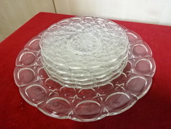 Glass cake set for five people. Jokai.