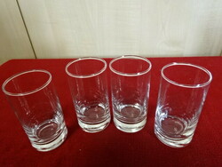 Four glass liqueur glasses, cylinder shape, height 8 cm. Jokai.