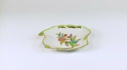 Herend, leaf-shaped bowl with Victoria pattern, hand-painted porcelain 12 cm, flawless! (B145)