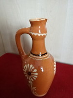 Hungarian glazed ceramic, brandy pourer, height 21.5 cm. Jokai.