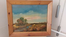 (K) Turza Ferenc landscape painting with frame 49x60 cm